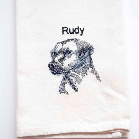 Black Lab Tea Towel, Kitchen Towel, Labrador Retriever, Dog Sketch