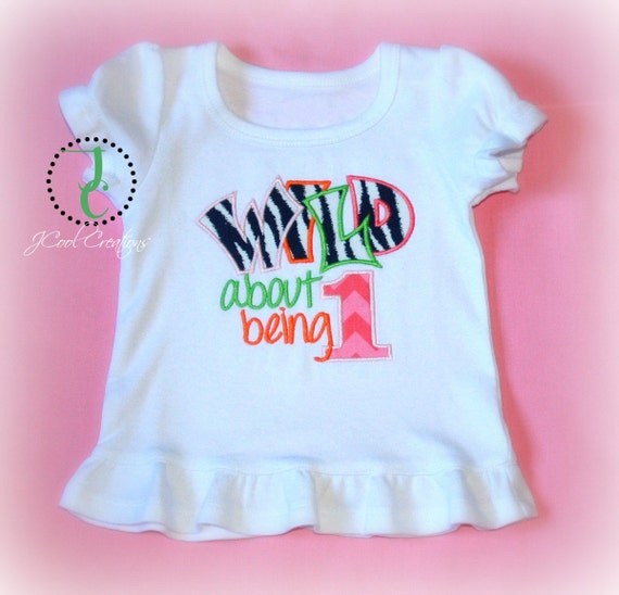 First Birthday Shirt - Jungle Birthday, Zebra Birthday, Wild Things ...