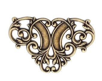 Ox Brass Stamping Filigree V Connector Heirloom Quality for Jewelry Making Made in the USA Dr Brassy Steampunk