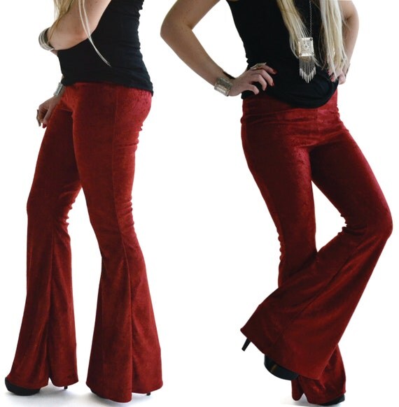 Velvet Bell Bottoms high waisted