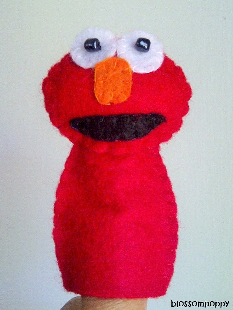Sesame Street Elmo Felt Finger Puppet PDF Pattern