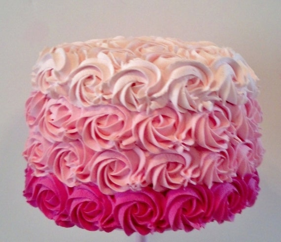 Pink Rosettes Fake Cake Valentines Day By FakeCupcakeCreations