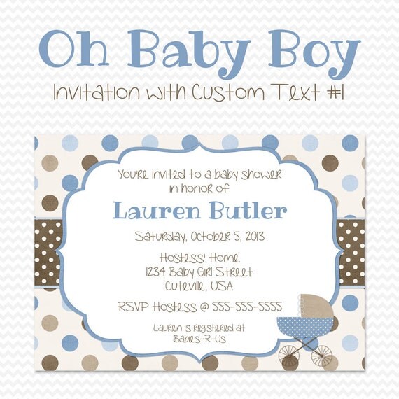 Blue And Brown Baby Shower Invitations 5