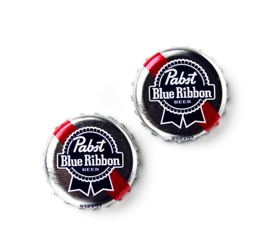 Pabst (R) Bottle Cap Cufflinks - Wedding Gift - Handmade - Gift Box Included