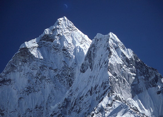 Limited Edition Himalayas moon rise Nepal 11x14 blue by DawnSiebel