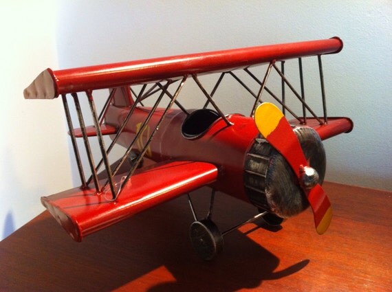 WW1 German Biplane Tin Metal Toy Military by phantomas2011