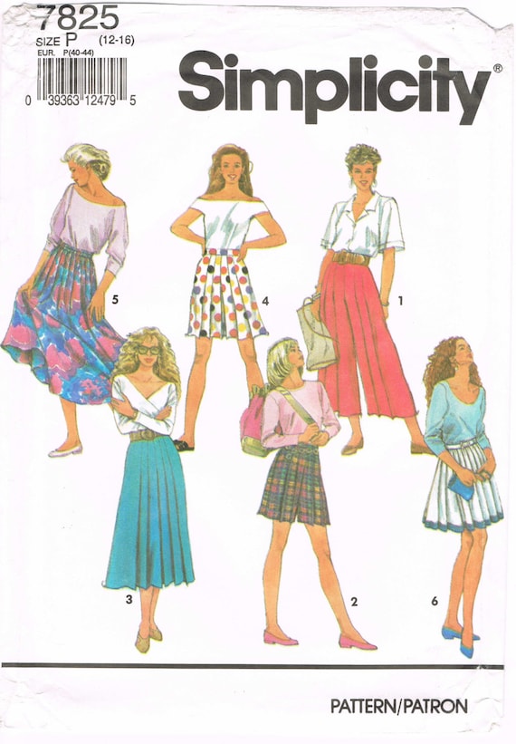 Simplicity 7852 Sewing Pattern 1990s Skirts Split by HappyIFoundIt