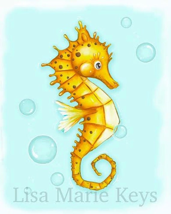 Items similar to SeaHorse Wall Art, Sea Decor, Ocean Nursery, Children