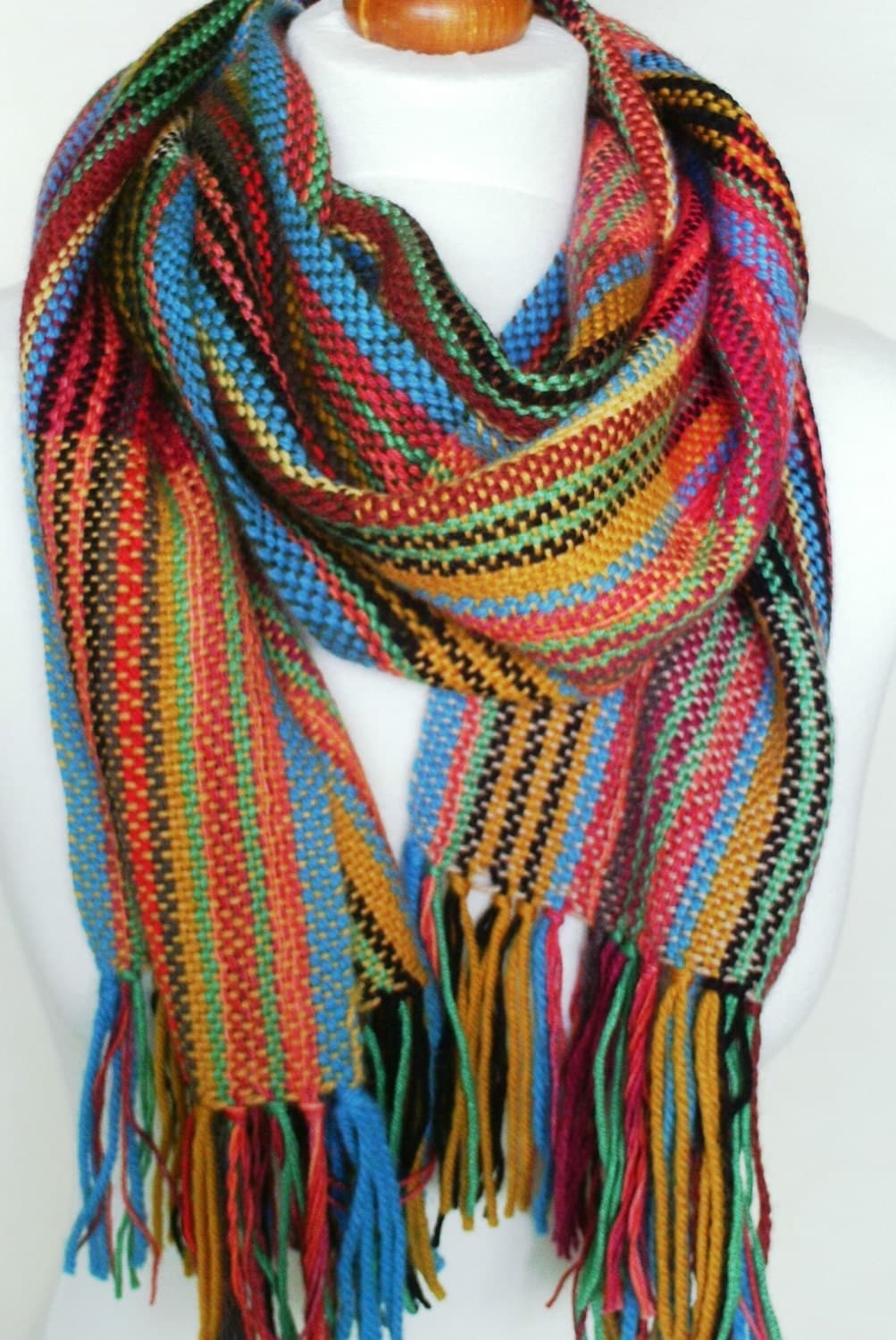 Colourful Handwoven Scarf Woven Scarf Hand by WetheraldAndCross