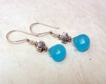 Turquoise Quartz & Silver Earrings