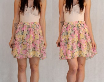 Scoop Lace Top and A-line Chiffon Skirt Set Vintage Mauve