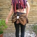 Steampunk bustle bow. Repurposed belt and bronze brown bow. Womens tribal fusion belly dance costume, festival wear or alternative clothing