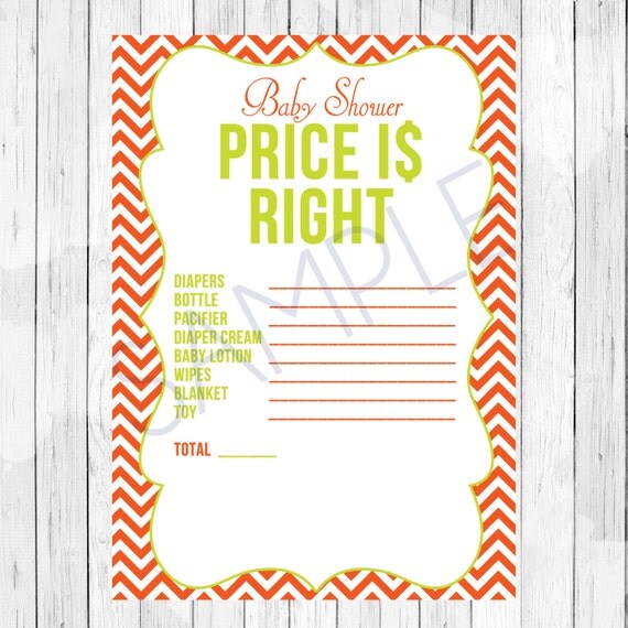 Items similar to Price Is Right Printable Baby Shower Game ...