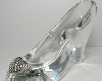 Cinderella Glass Slipper .925 Silver Heart Buckle with Swarovski Crystals Engagement Wedding Proposal Idea Birthday Gift