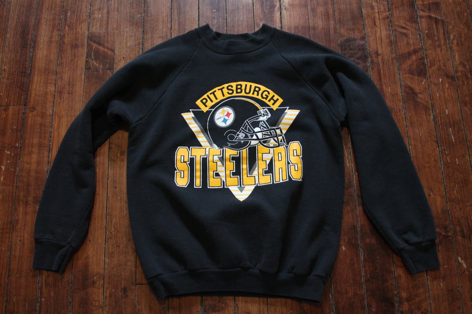 vintage pittsburgh steelers black crewneck sweatshirt NFL