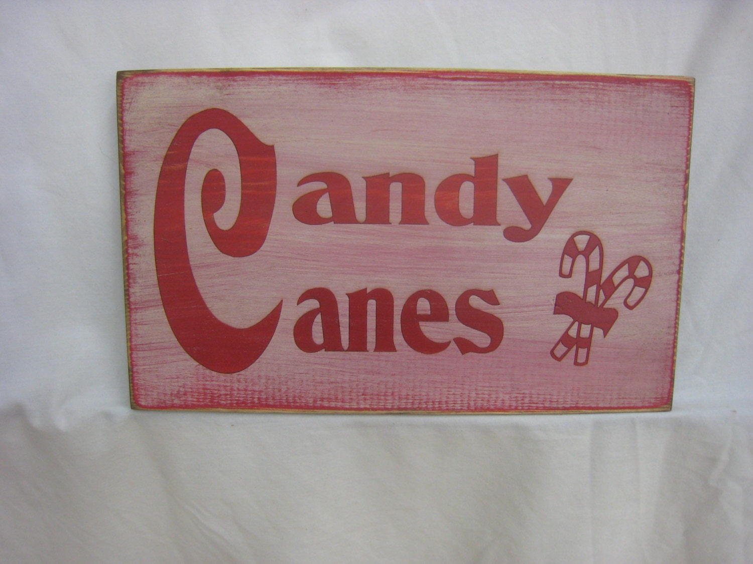 Country Prim Holiday Sign Candy Canes with candy canes