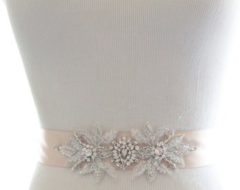 Rhinestone Crystal Bridal Sash, Crystal Wedding Belt