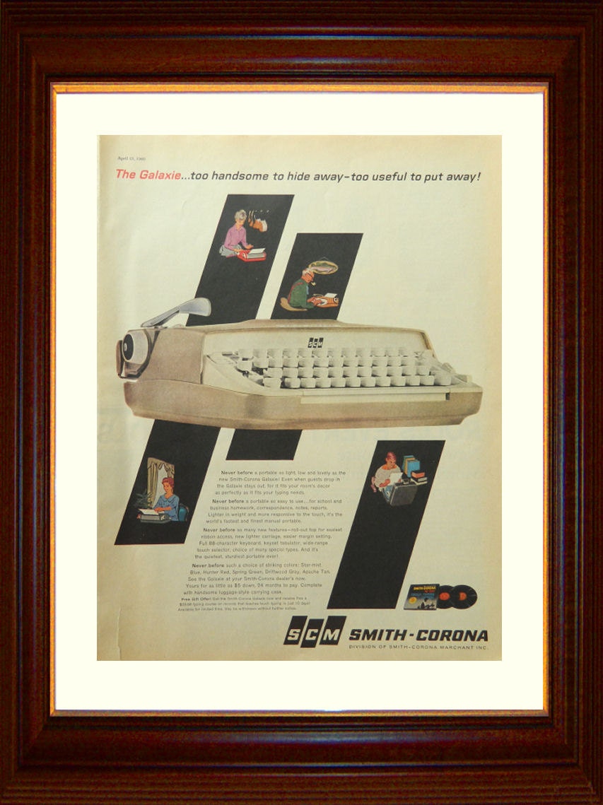 Vintage Typewriter Ad, Smith Corona Advertising, Office Wall Decor ...