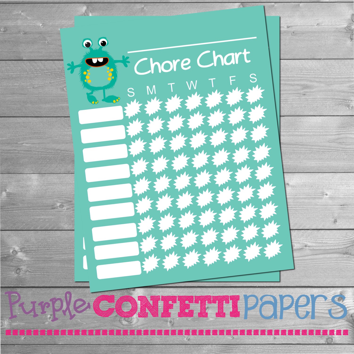 monster-chore-chart-for-boy-or-girl-teal-fluffy-monster