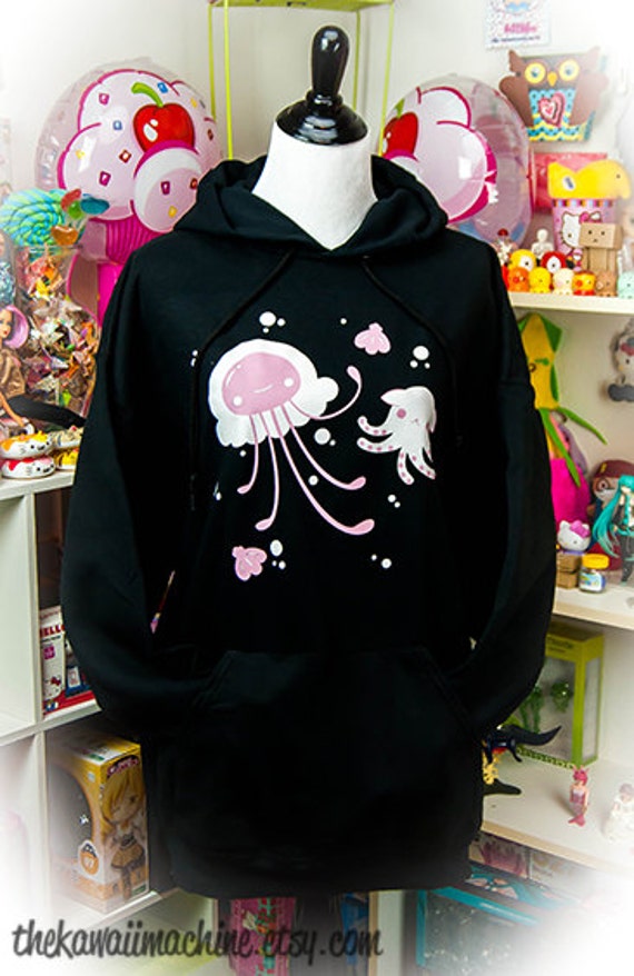 Pastellyfish Jellyfish and Octopus Pastel Womens Hoodie Hooded