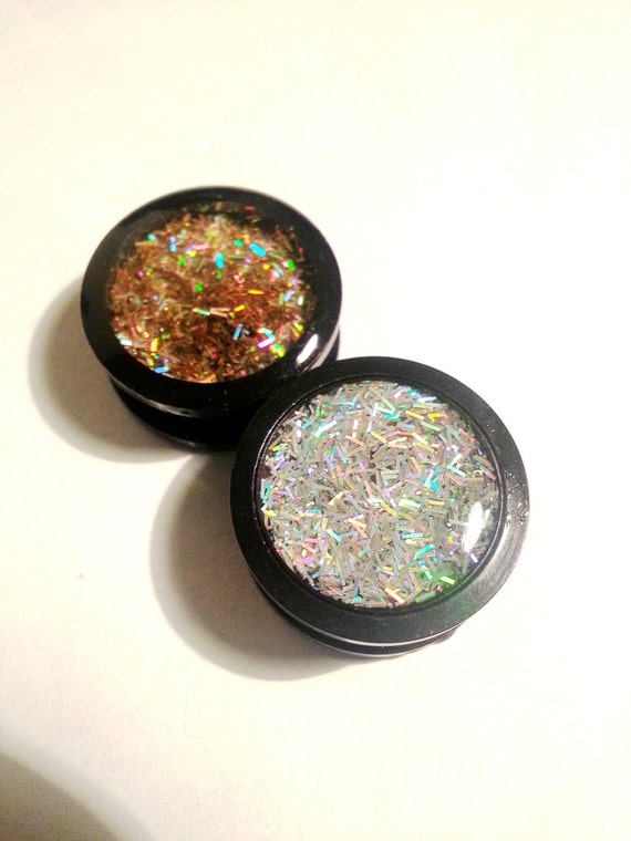 Silver and Gold Plugs Double Flare or by LunaAndEvesBoutique