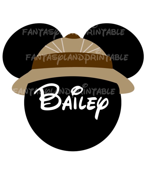 Mickey Safari hat DIY Printable Image for Iron on Transfers