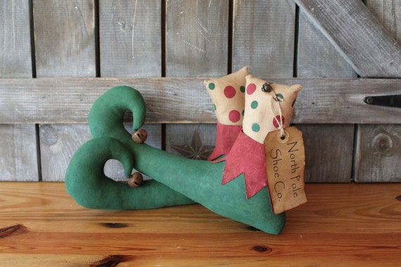 Primitive Christmas Elf Shoes - Christmas Decor - Polka Dots