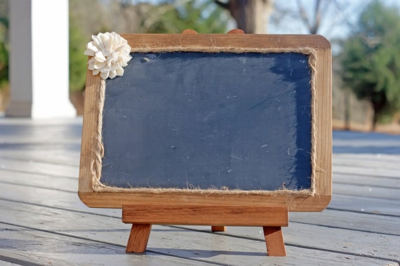 Wedding Chalkboard with Easel - Framed Shabby Chic Rustic Chalkboard - 7x10 Size Chalkboard - Chalkboard Photo Prop by CountryBarnBabe