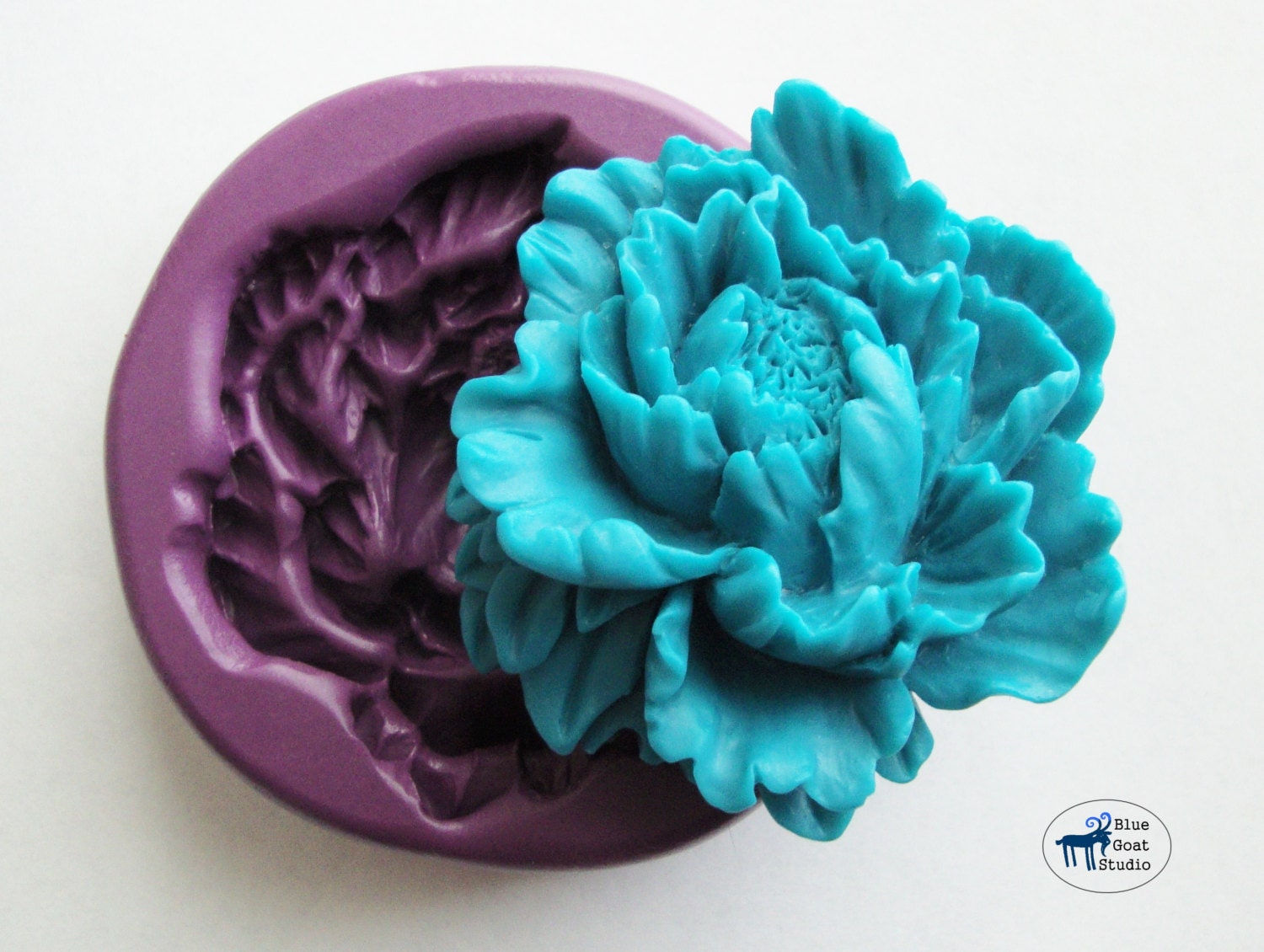 Peony Flower Mold/Mould Silicone Molds Polymer Clay Resin