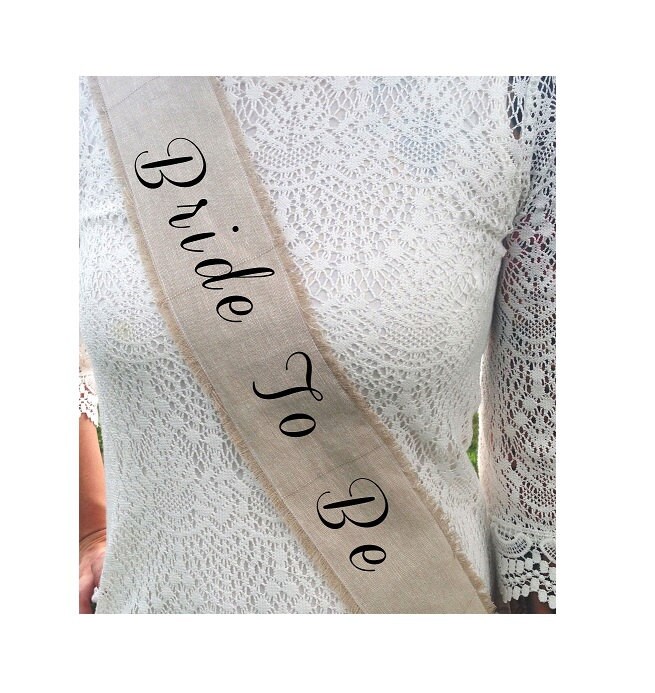 Rustic Bridal Shower Sash Bride To Be Bachelorette