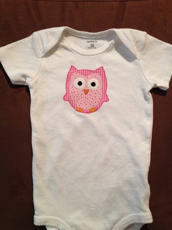 Pink Owl Baby Onesie by UnderDucks on Etsy