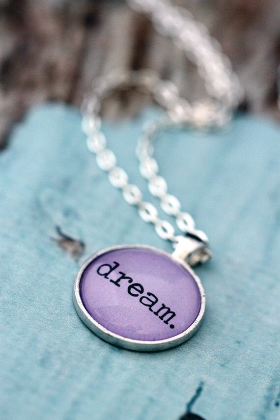 FREE SHIPPING Lavender Dream Necklace. In silver or bronze setting.