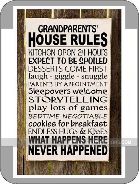 Grandparents House Rules House Rules Decal Sign Gifts For