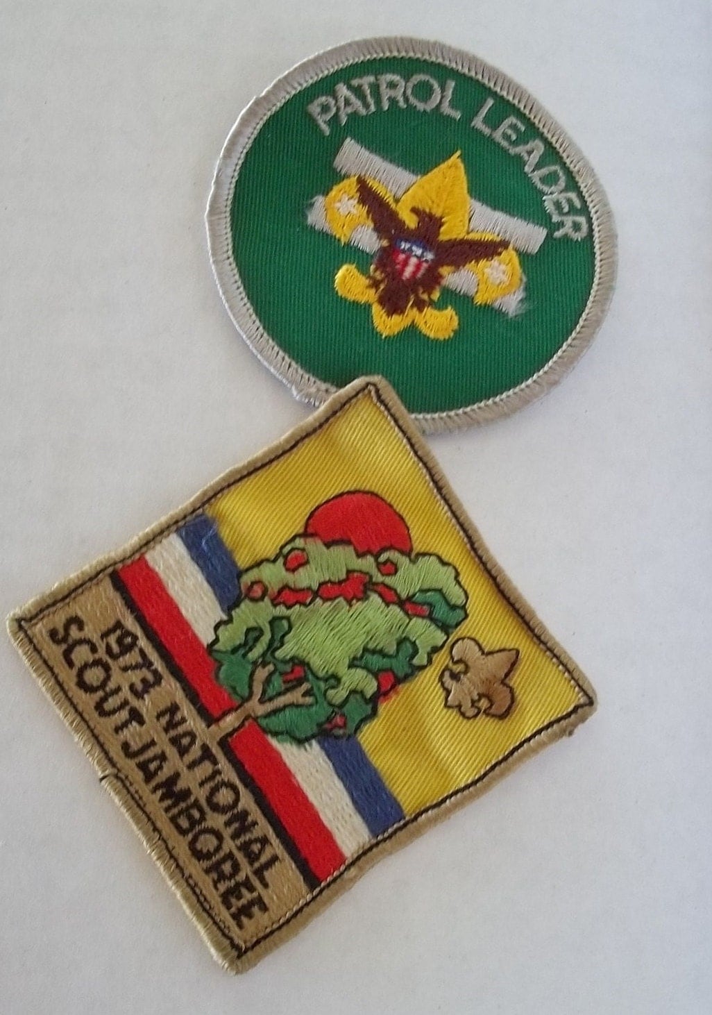 Vintage BSA Pocket Patches Set of 2 Patrol Leader and Jamboree
