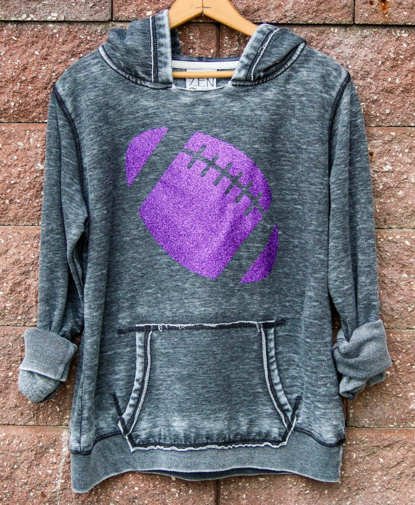 Football Girly Pullover Hoodie Sweatshirt Women's Glitter