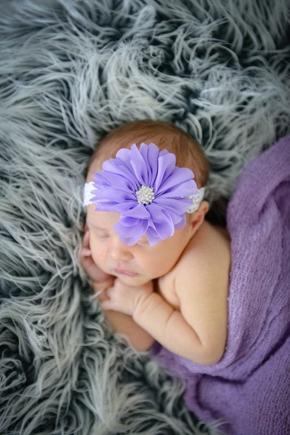 Lavender Flower Headband Lavender Baby Headband Newborn
