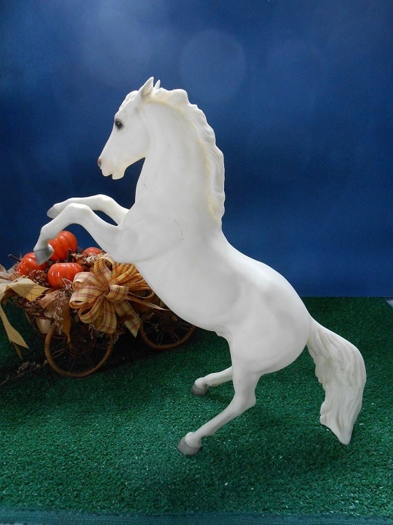 White Fighting Stud Horse from Breyer by WidhalmsCollectibles