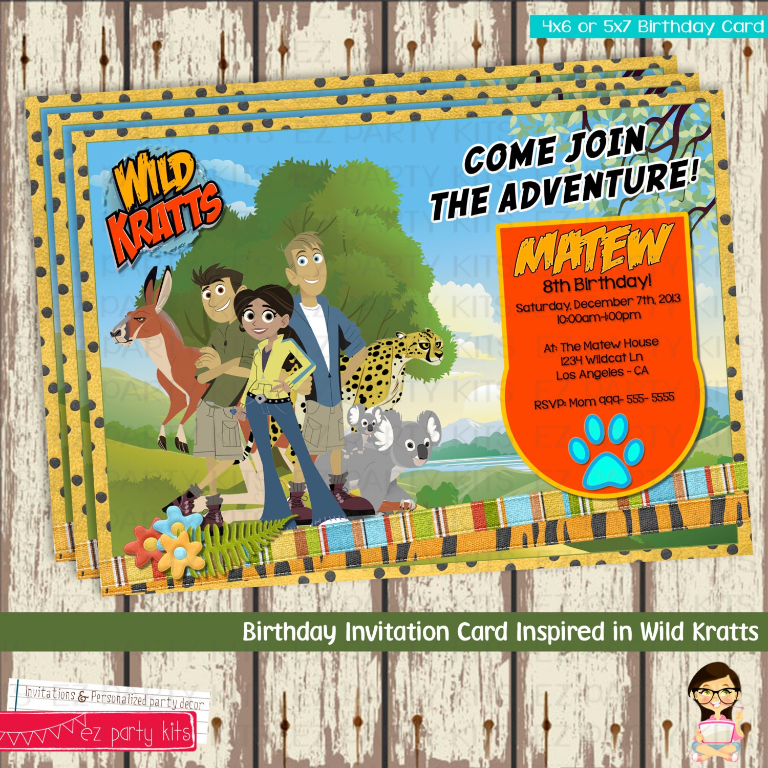 Wild Kratts Birthday Party Invitations 6