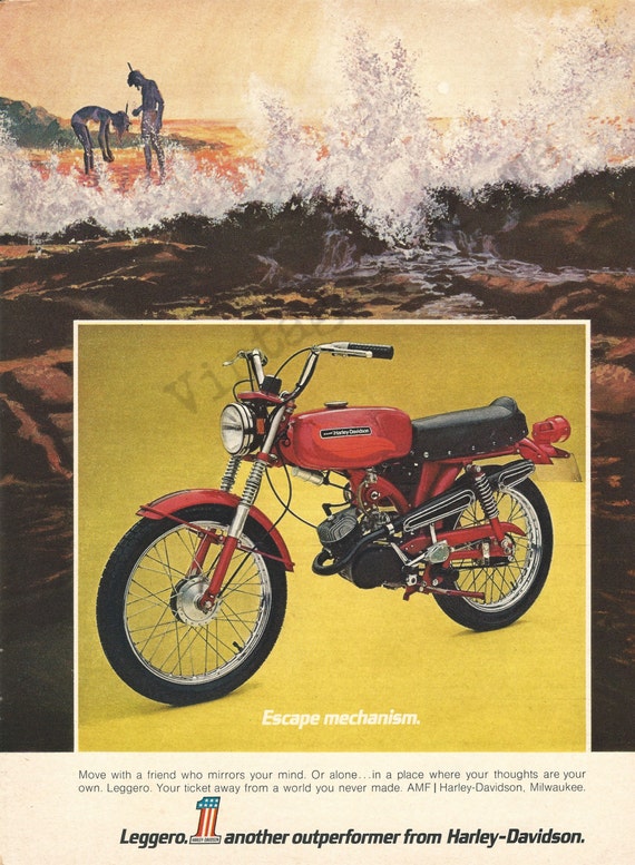 Leggero Harley  Davidson  Motorcycles Original by VintageAdOrama