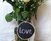 Chalkboard wood slices