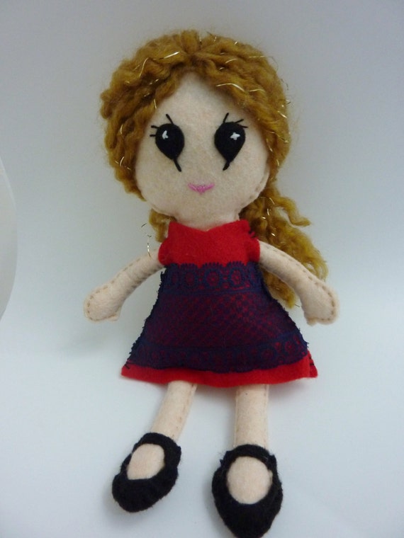 Rag Doll With Long Light Brown Curls And By Myalabasterboxboutiq 051