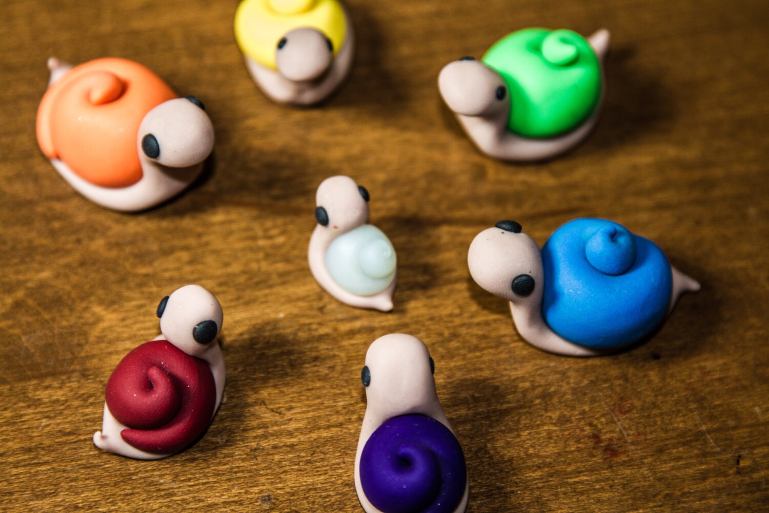 cute miniature polymer clay snail by THKellerKreations on Etsy