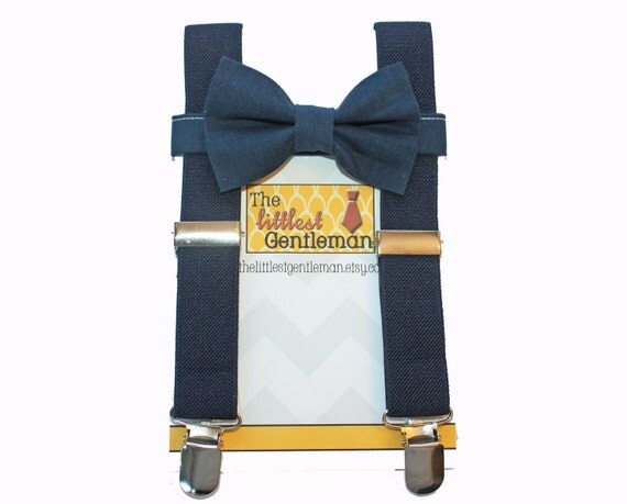 Baby Toddler Boys Navy Suspenders and Navy by TheLittlestGentleman