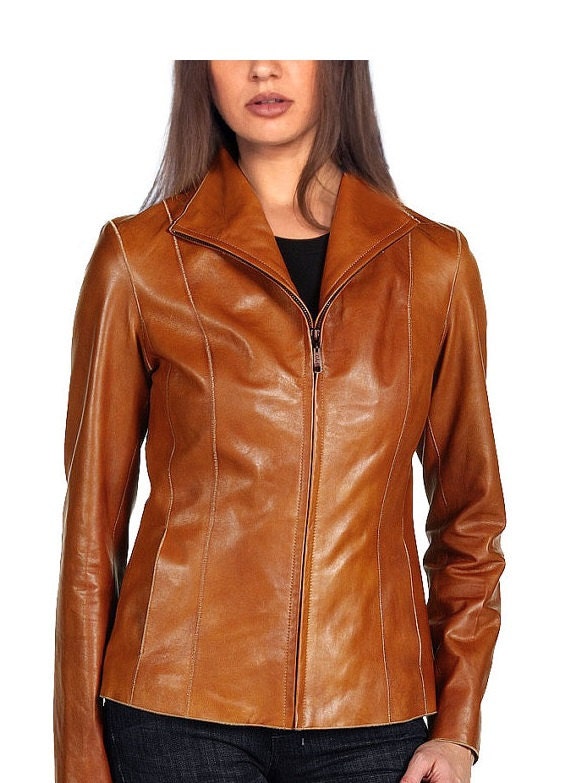 Items similar to Handmade women's caramel color jacket, women pure ...