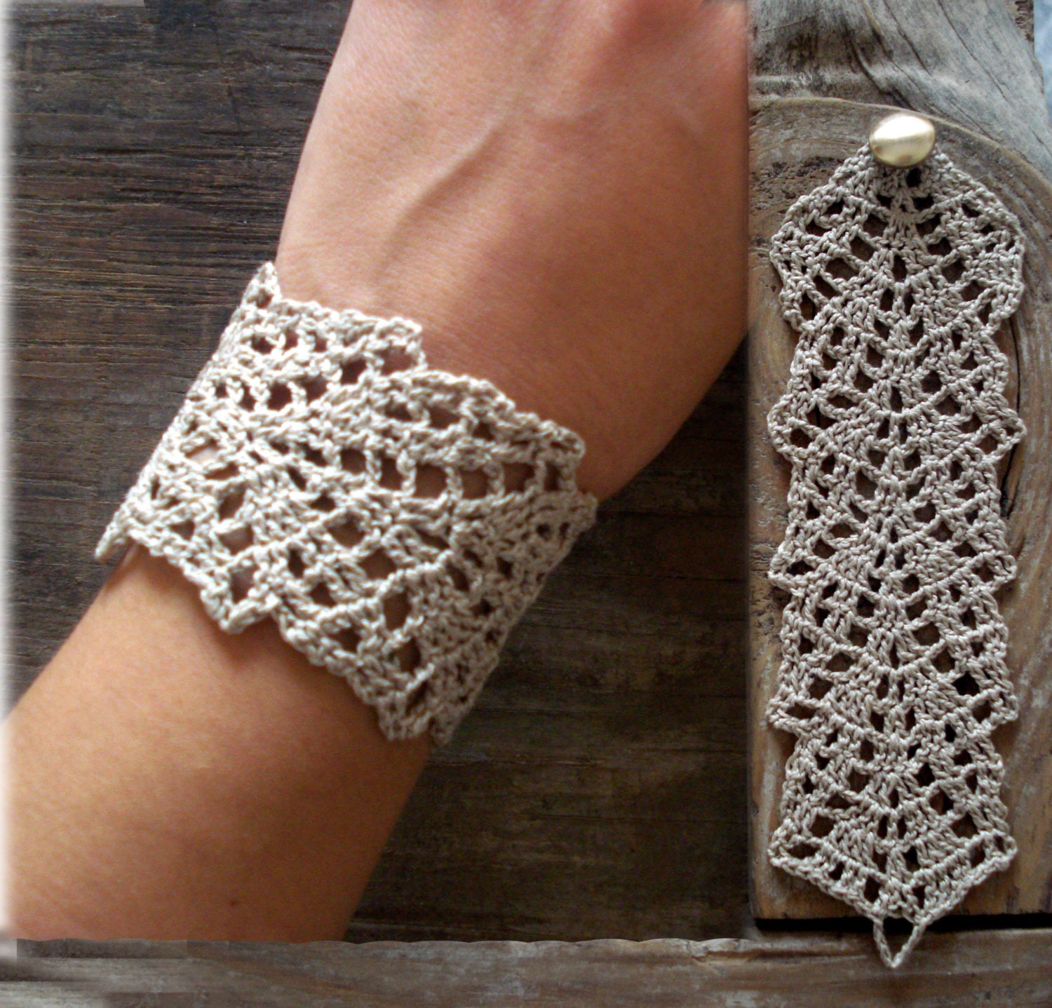 Ivory Lace Crochet Braceletlace Braceletcuff
