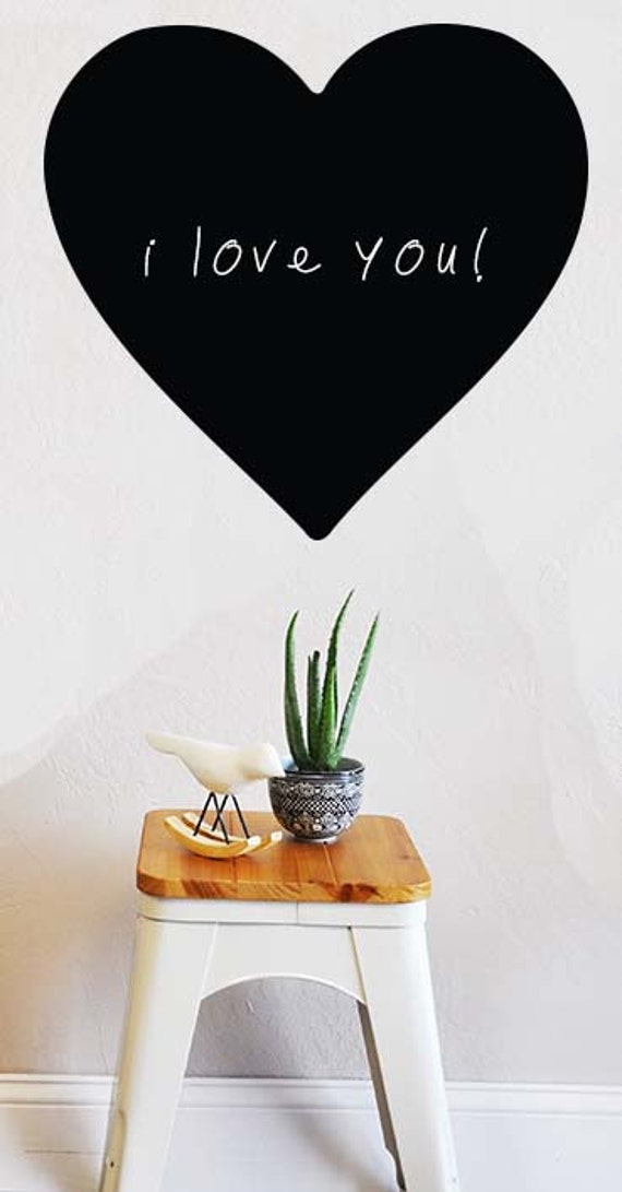 Items similar to Heart CHALKBOARD wall decal chalkboard wall