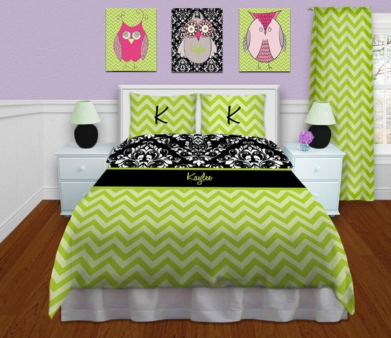 Green Bedding Sets Bedding, Chevron Bedding, Green Comforter ...