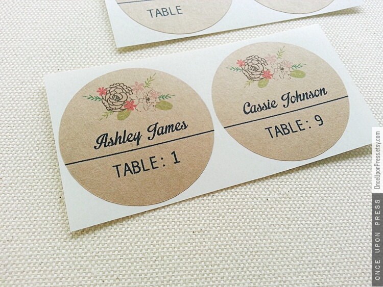 wedding table name cards printed