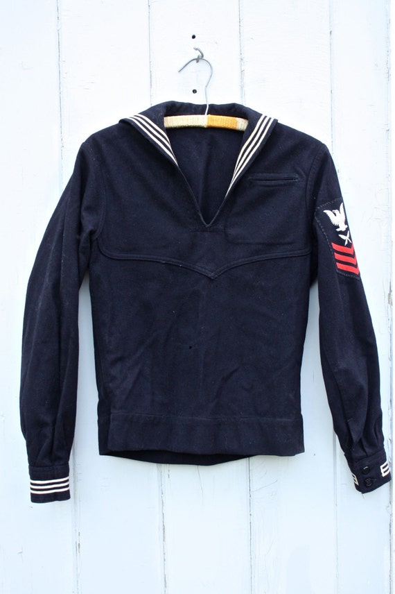 1940s navy sailor crackerjack military uniform jacket by oraminta
