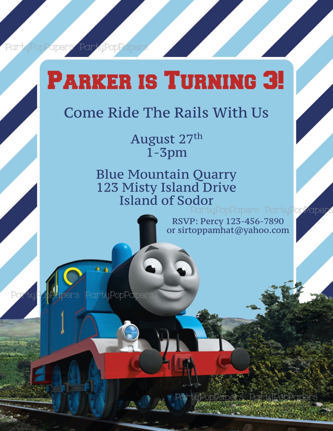 Thomas and Friends Printable Invitation